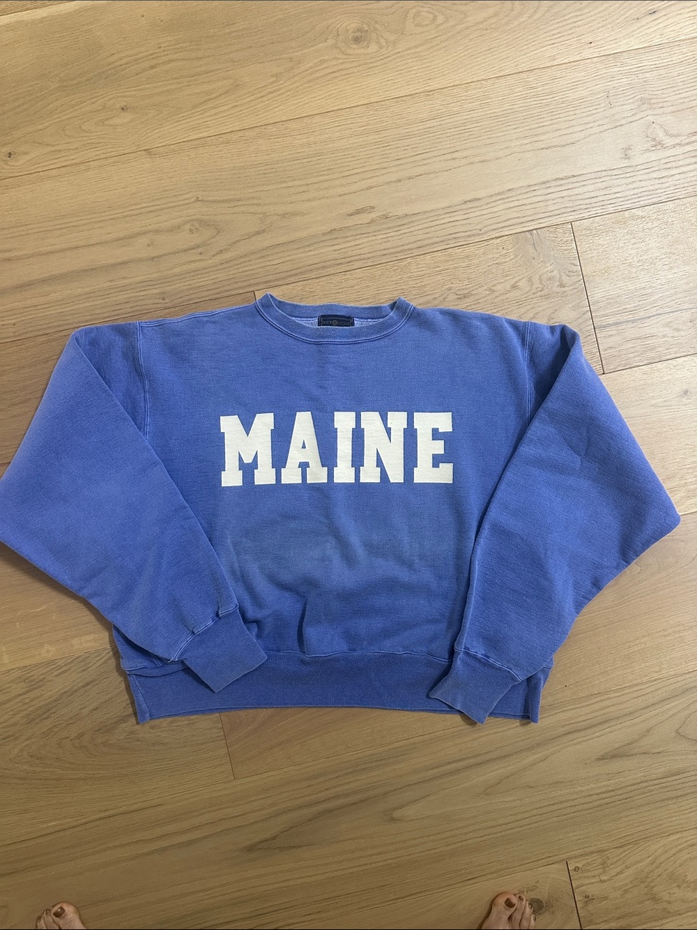 Vintage Blue 'MAINE' Crewneck Sweatshirt